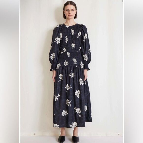 NEW Apiece Apart Tuva Maxi Dress Placement Floral Black Size XS - Picture 6 of 14